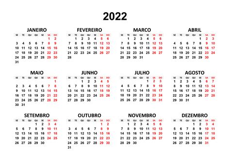 calendario anual 2022